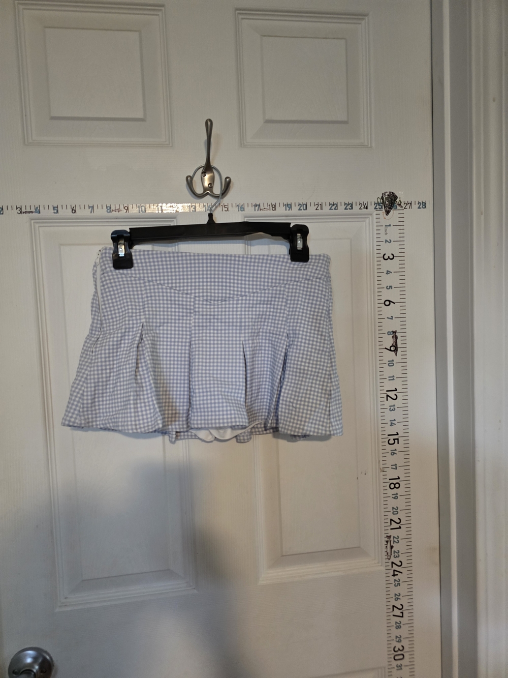 Madden Girl Light Blue Gingham Pleated Skort